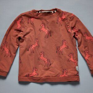 STAINS AND STORIES ALL OVER HORSE PRINT CREWNECK SWEATER